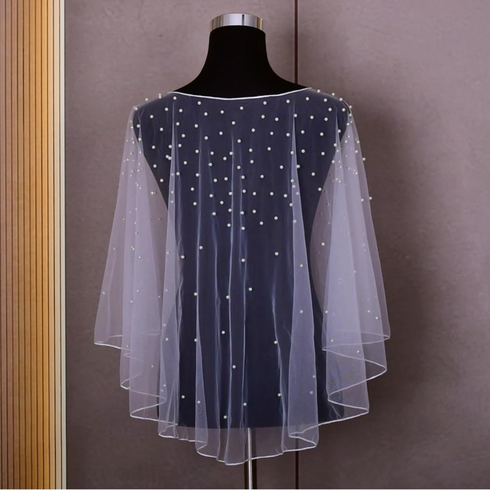 Elegant Sheer Pearl-Embellished Top